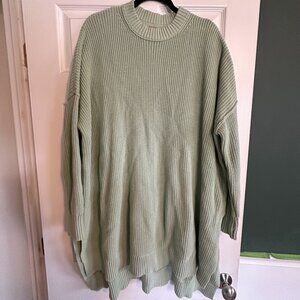 Free People Long Mint Sweater